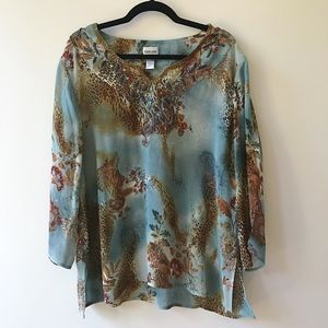 NWT Chico's Luxe Animal Talma Tunic